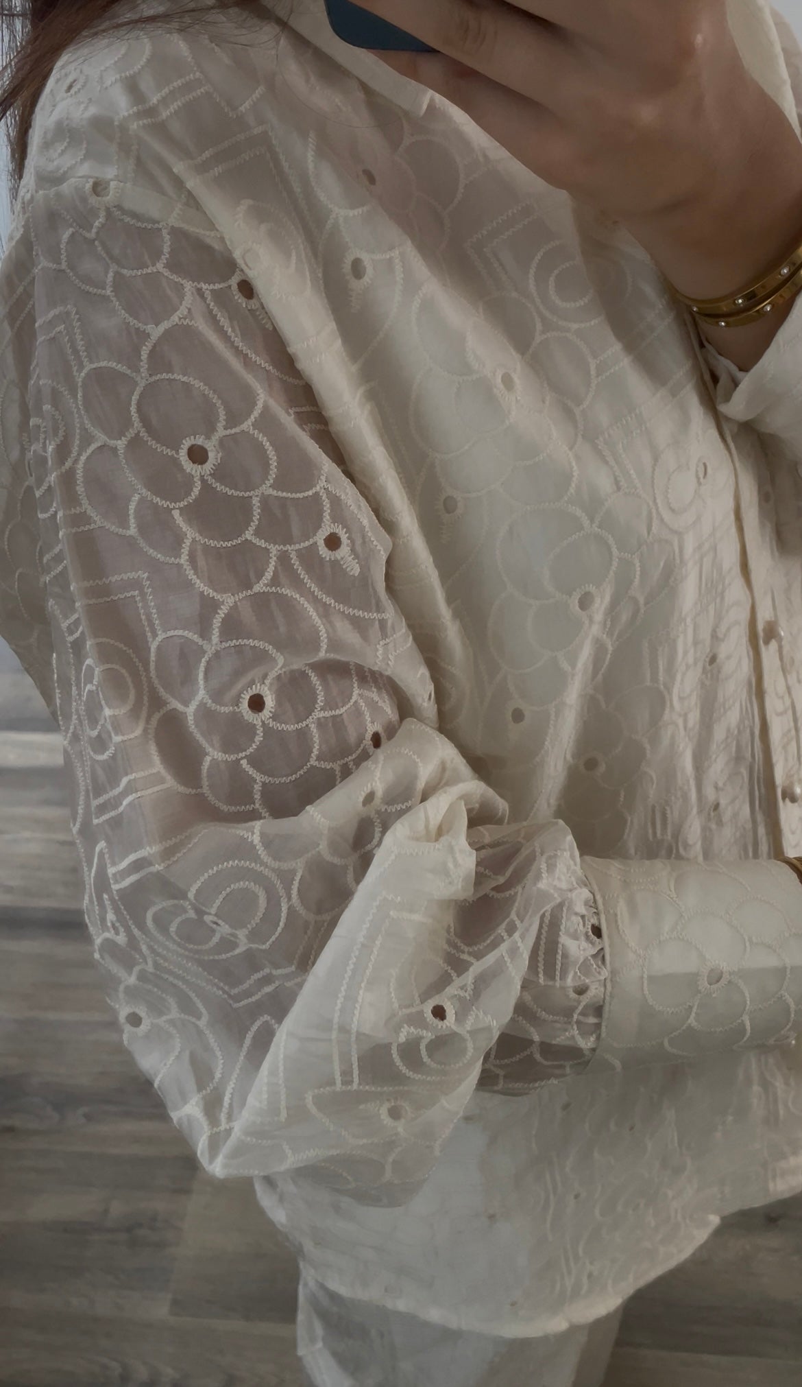 Ensemble crème brodé