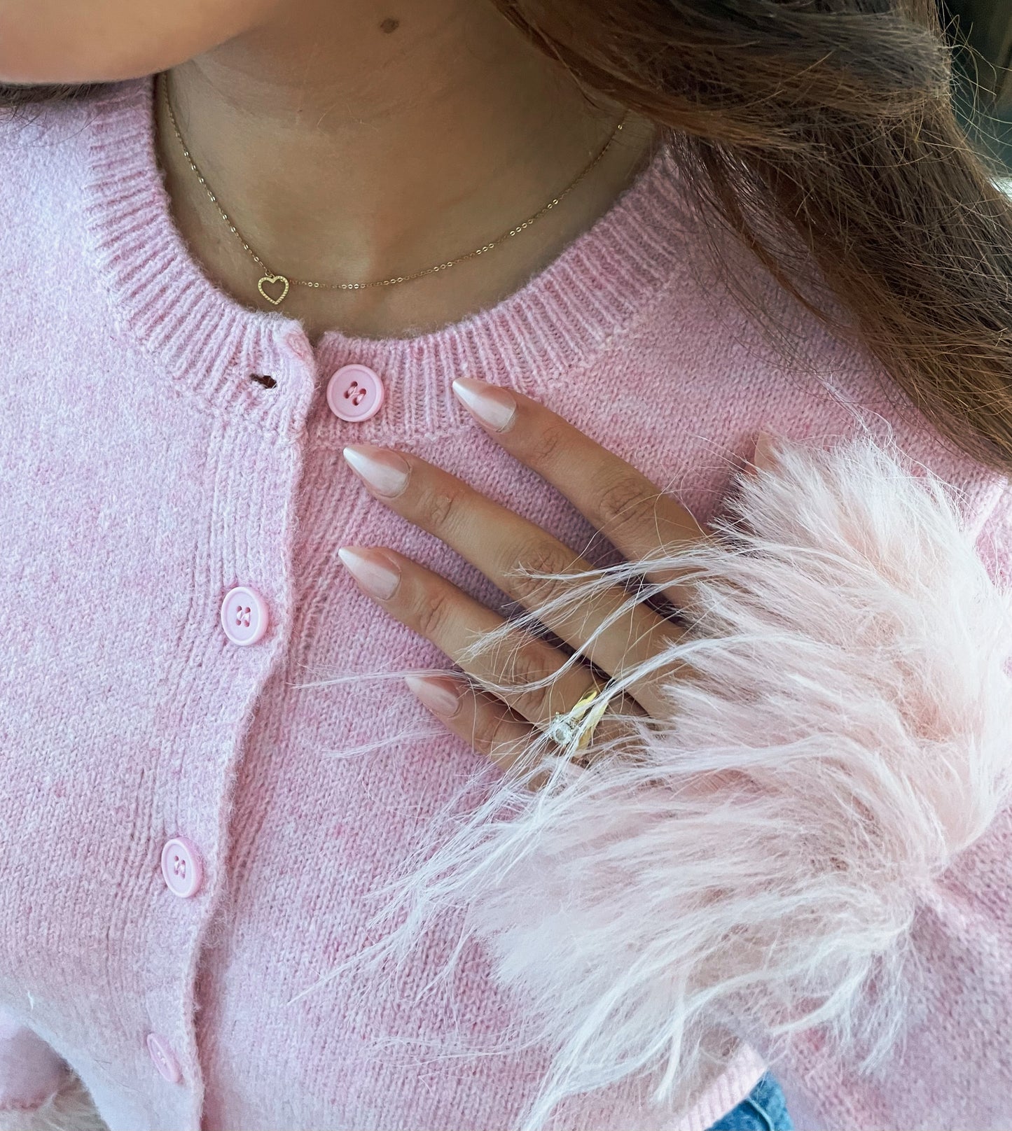 Gilet en Maille Rose